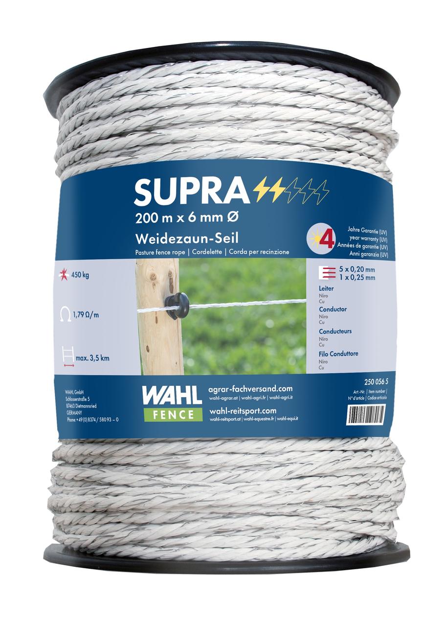 WAHL-FENCE Weidezaunseil - SUPRA - 6 mm / 200 m