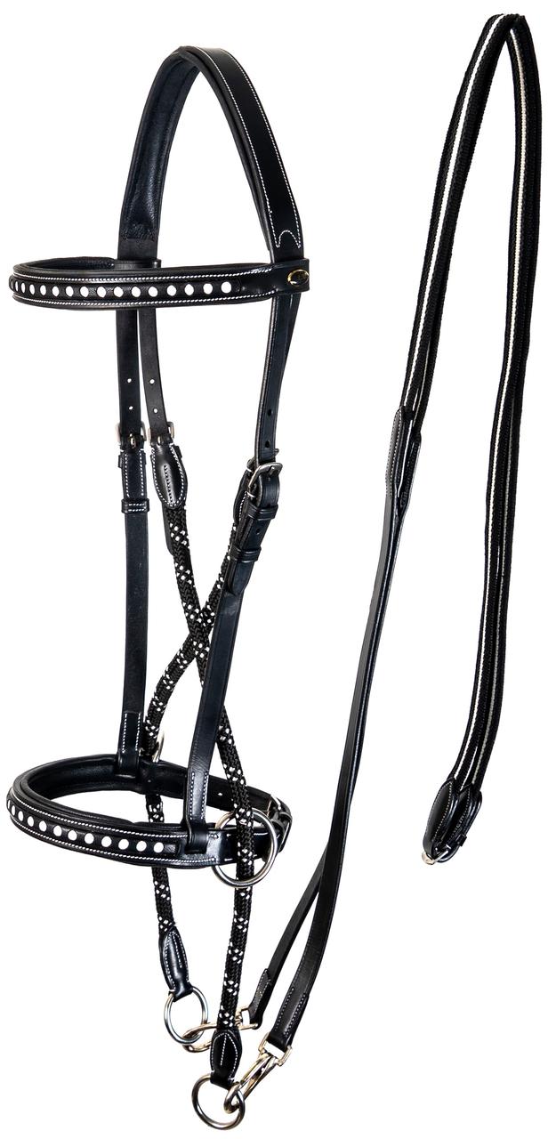 F.R.A. Gebisslose Trense Taiga Pony schwarz