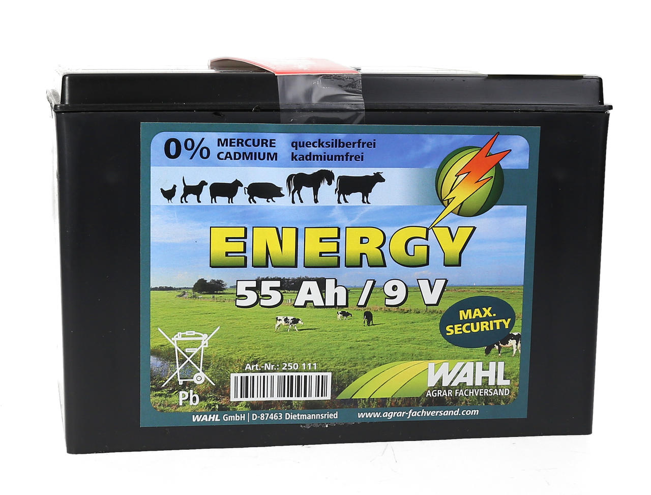 WAHL-FENCE Weidezaunbatterie 9 V - 55 Ah
