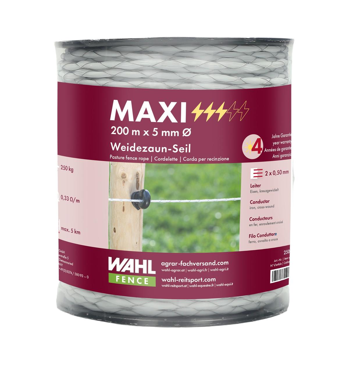 WAHL-FENCE Weidezaunseil - MAXI, weiß - 4 mm / 200m