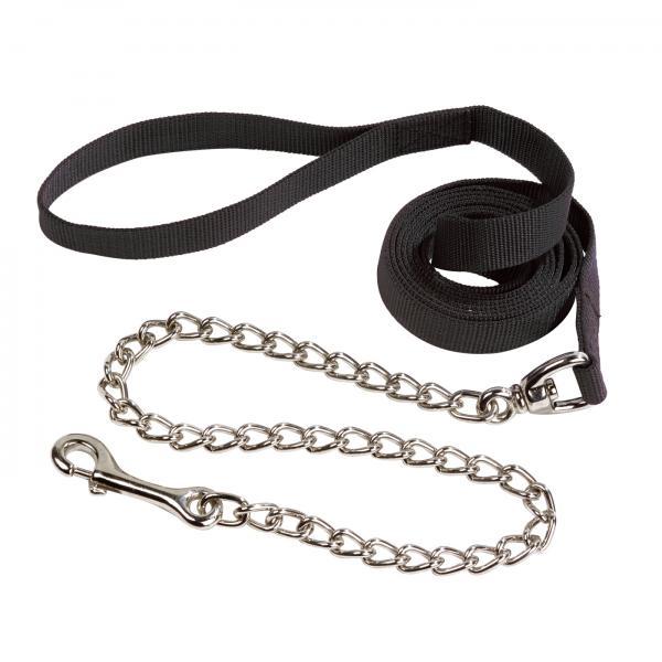 Nylonführleine mit 50cm Kette schwarz