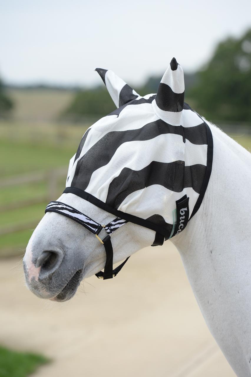 Bucas Buzz-Off Zebra Fliegenmaske 155/XL schwarz/weiß