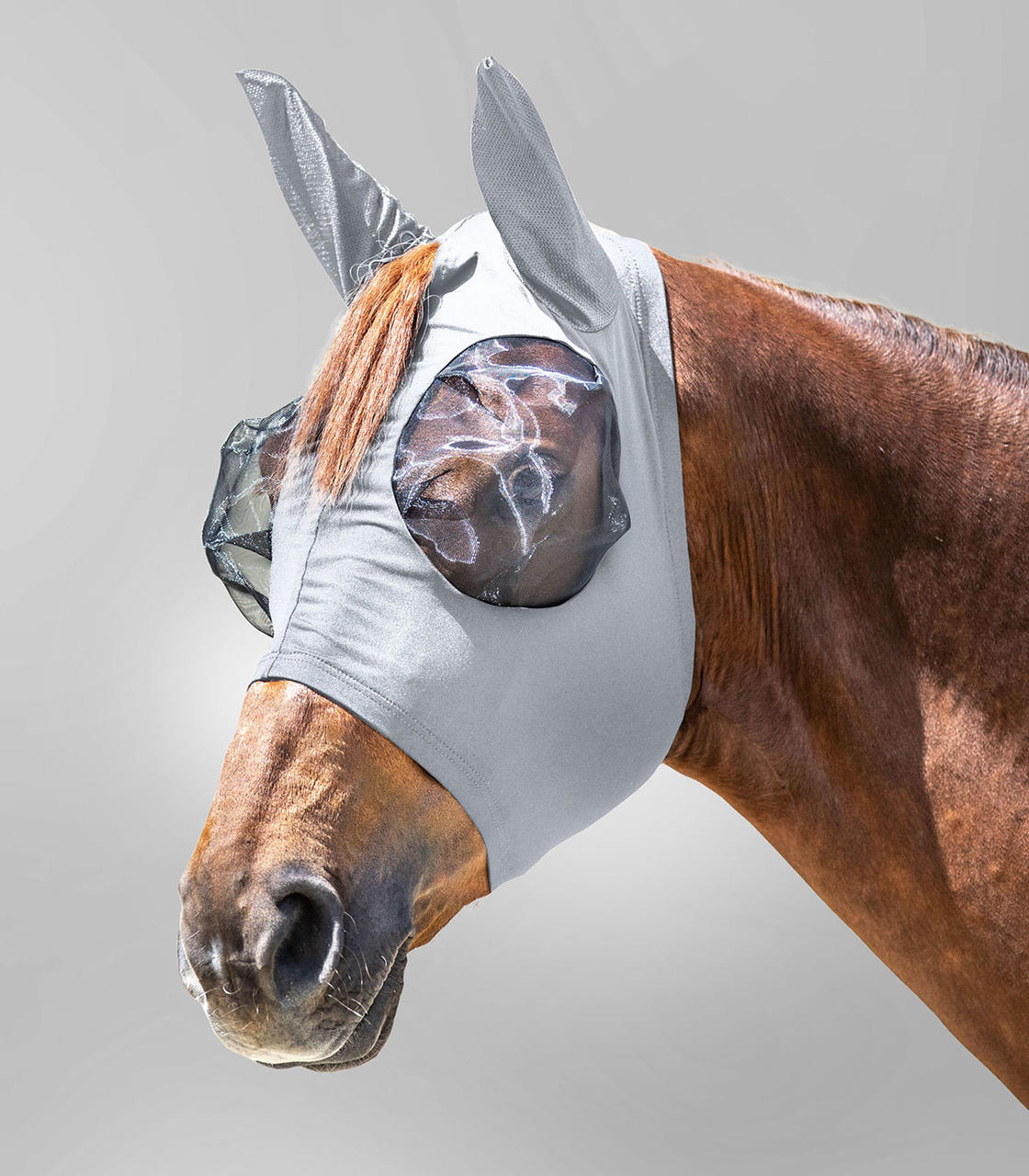 WAHL-Hausmarke Fliegenmaske Puck Pony silbergrau