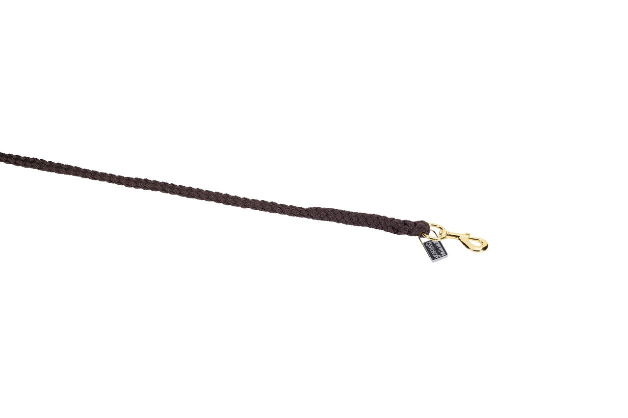 Eskadron Führstrick mit Karabiner gold dunkelbraun