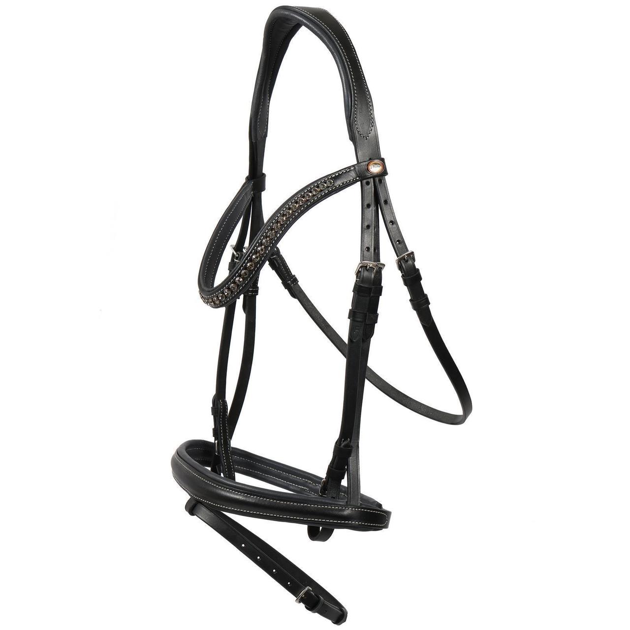 Hans Melzer Trense Badminton Full = Warmblut schwarz/silber