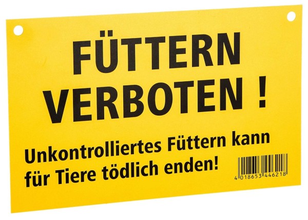 WAHL-Hausmarke Hinweisschild "Füttern verboten!"
