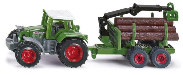 SIKU Super Traktor mit Forstanhänger