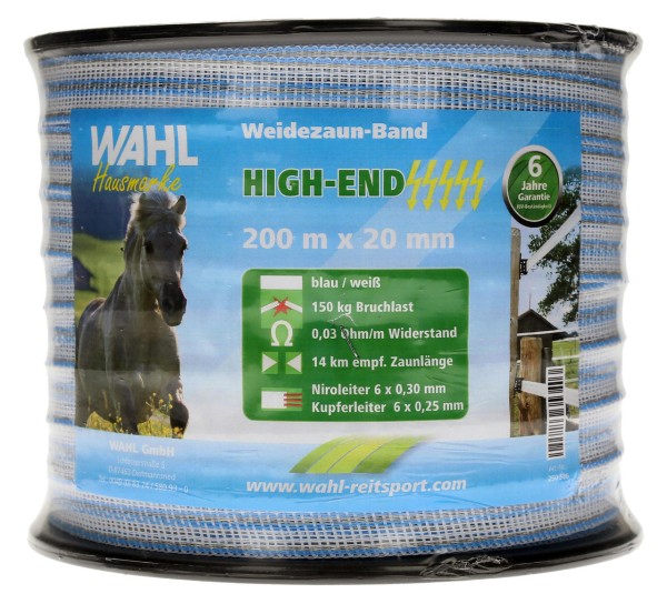 WAHL-Hausmarke Weidezaunband - HIGH END 20mm / 200m