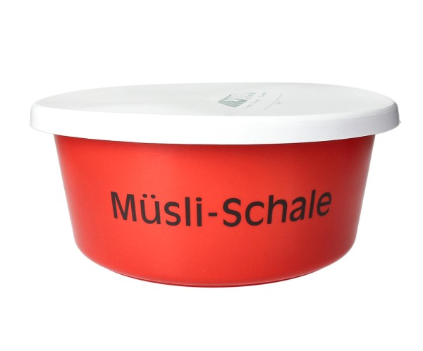 Müslischale rot, mit Deckel